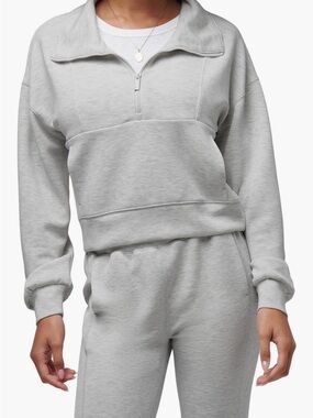 Travis Mathew Light Gray Quarter-Zip Sweatshirt and jogger Skyloft set